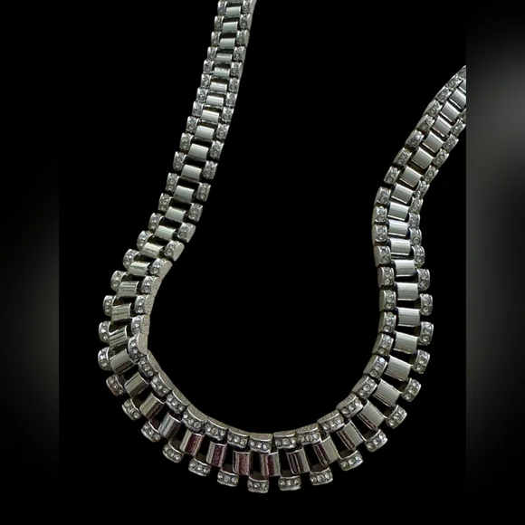 Iced out cuban link chain Rolex CZ diamond necklace - Picture 2 of 3